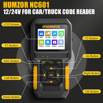 HUMZOR NC601 Car and Truck OBD2 Scan Tool Diagnostic Tool -  by buy2fix | Online Shopping UK | buy2fix