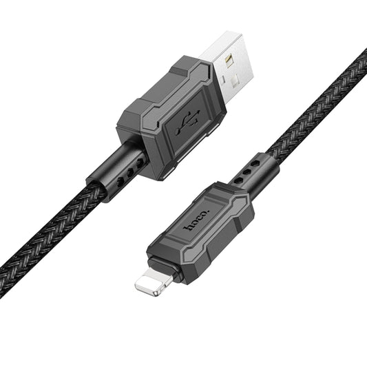 hoco X94 Leader 2.4A USB to 8 Pin Charging Data Dable, Length:1m(Black) - Normal Style Cable by hoco | Online Shopping UK | buy2fix