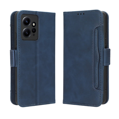 For Xiaomi Redmi Note 12 4G Global Skin Feel Calf Texture Card Slots Leather Phone Case(Blue) - Note 12 Cases by buy2fix | Online Shopping UK | buy2fix