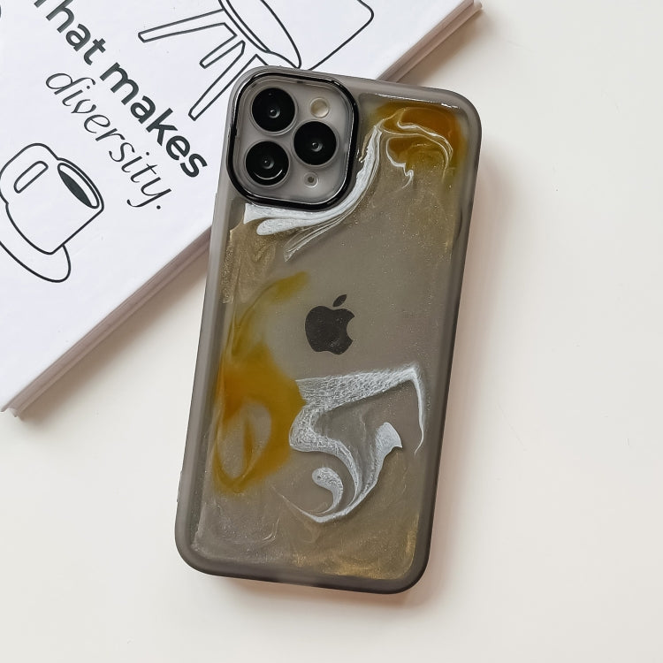 For iPhone 11 Pro Oil Painting Electroplating TPU Phone Case(Grey) - iPhone 11 Pro Cases by buy2fix | Online Shopping UK | buy2fix