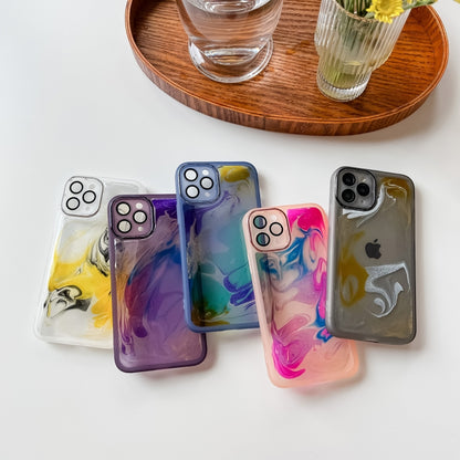 For iPhone 11 Pro Oil Painting Electroplating TPU Phone Case(Grey) - iPhone 11 Pro Cases by buy2fix | Online Shopping UK | buy2fix