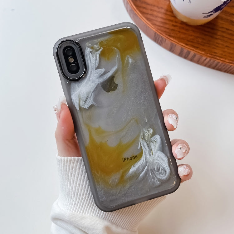 For iPhone XS Max Oil Painting Electroplating TPU Phone Case(Grey) - More iPhone Cases by buy2fix | Online Shopping UK | buy2fix