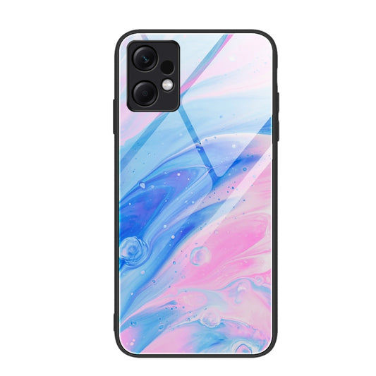 For Xiaomi Redmi Note 12 4G Global Marble Pattern Glass Protective Phone Case(Pink) - Note 12 Cases by buy2fix | Online Shopping UK | buy2fix
