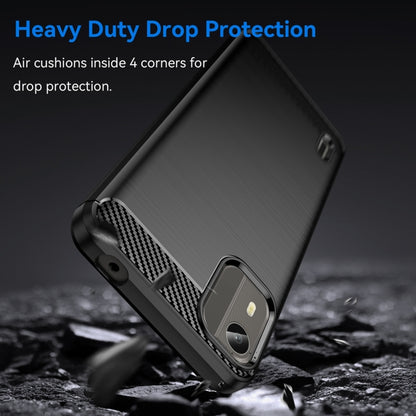 For Nokia C12 Brushed Texture Carbon Fiber TPU Phone Case(Black) - Nokia Cases by buy2fix | Online Shopping UK | buy2fix