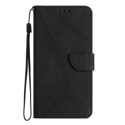 For Xiaomi Redmi 10C Stitching Embossed Leather Phone Case(Black) - Xiaomi Cases by buy2fix | Online Shopping UK | buy2fix