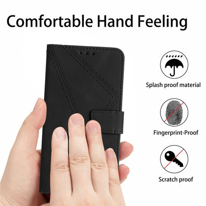 For Xiaomi Redmi 10C Stitching Embossed Leather Phone Case(Black) - Xiaomi Cases by buy2fix | Online Shopping UK | buy2fix