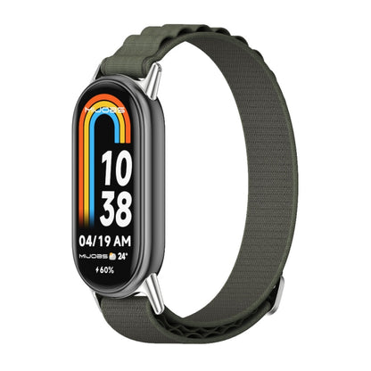 For Xiaomi Mi Band 8 / 9 / 9 NFC Mijobs Nylon Breathable Watch Band(Green Silver) - Watch Bands by MIJOBS | Online Shopping UK | buy2fix