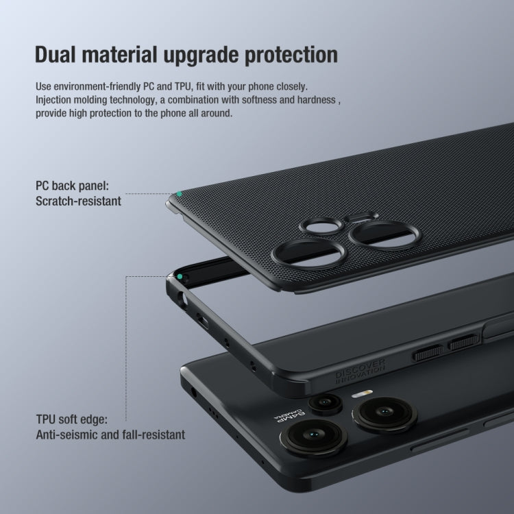 For Xiaomi Redmi Note 12 Turbo / Poco F5 NILLKIN Frosted Shield Pro PC + TPU Phone Case(Black) - Xiaomi Cases by NILLKIN | Online Shopping UK | buy2fix
