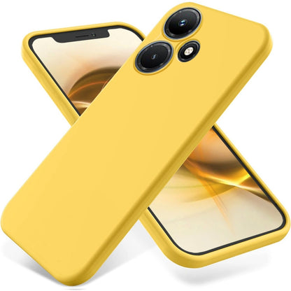 For Infinix Hot 30 Play Pure Color Liquid Silicone Shockproof Phone Case(Yellow) - Infinix Cases by buy2fix | Online Shopping UK | buy2fix