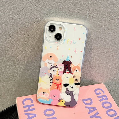 For iPhone 12 Pro IMD Cute Animal Pattern Phone Case(Dog) - iPhone 12 / 12 Pro Cases by buy2fix | Online Shopping UK | buy2fix