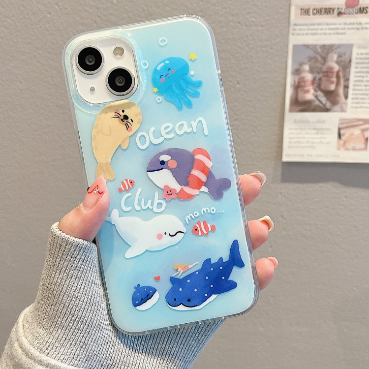 For iPhone 12 IMD Cute Animal Pattern Phone Case(Seal) - iPhone 12 / 12 Pro Cases by buy2fix | Online Shopping UK | buy2fix