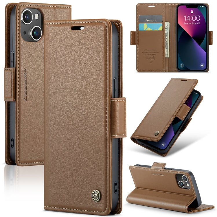 For iPhone 13 mini CaseMe 023 Butterfly Buckle Litchi Texture RFID Anti-theft Leather Phone Case(Brown) - iPhone 13 mini Cases by CaseMe | Online Shopping UK | buy2fix