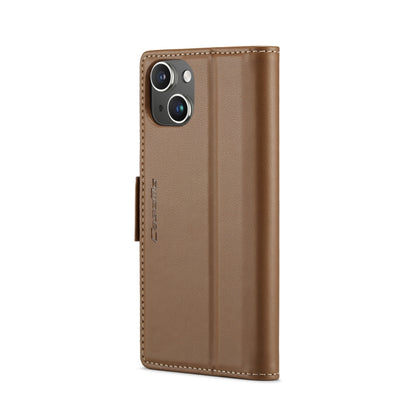 For iPhone 13 mini CaseMe 023 Butterfly Buckle Litchi Texture RFID Anti-theft Leather Phone Case(Brown) - iPhone 13 mini Cases by CaseMe | Online Shopping UK | buy2fix