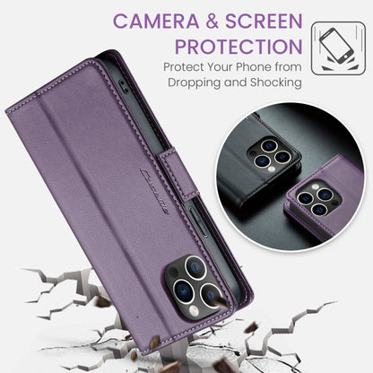 For iPhone 12 Pro Max CaseMe 023 Butterfly Buckle Litchi Texture RFID Anti-theft Leather Phone Case(Pearly Purple) - iPhone 12 Pro Max Cases by CaseMe | Online Shopping UK | buy2fix