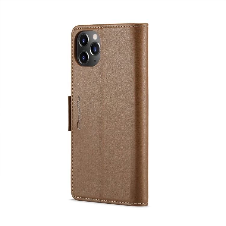 For iPhone 11 Pro CaseMe 023 Butterfly Buckle Litchi Texture RFID Anti-theft Leather Phone Case(Brown) - iPhone 11 Pro Cases by CaseMe | Online Shopping UK | buy2fix