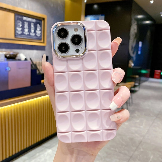 For iPhone 11 Pro Max Groove Pattern Electroplating TPU Phone Case(Pink) - iPhone 11 Pro Max Cases by buy2fix | Online Shopping UK | buy2fix