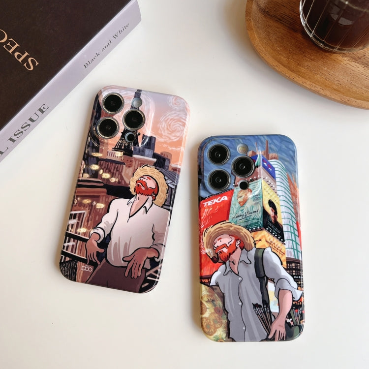 For iPhone 13 Precise Hole Oil Painting Pattern PC Phone Case(Painting) - iPhone 13 Cases by buy2fix | Online Shopping UK | buy2fix