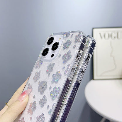 For iPhone 12 Little Star Series Glitter Powder TPU Phone Case(Lucky Clover) - iPhone 12 / 12 Pro Cases by buy2fix | Online Shopping UK | buy2fix