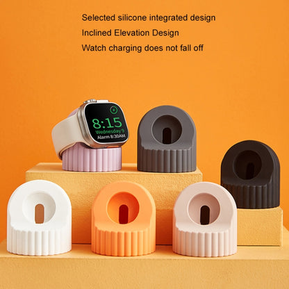 For Apple Watch Wave Pattern Silicone Watch Charging Stand(Lavender) - Charger / Holder by buy2fix | Online Shopping UK | buy2fix