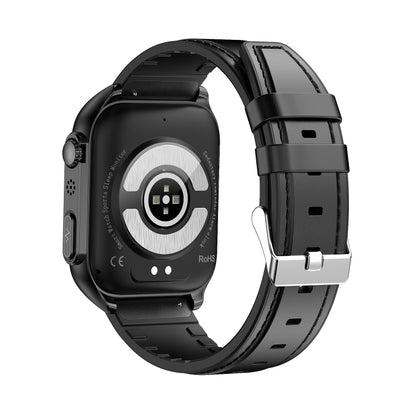 TK12 1.96 inch IP67 Waterproof Leather Band Smart Watch Supports ECG / Remote Families Care / Bluetooth Call / Body Temperature Monitoring(Black) - Smart Watches by buy2fix | Online Shopping UK | buy2fix