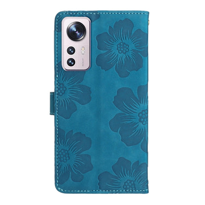 For Xiaomi 12 Lite Flower Embossing Pattern Leather Phone Case(Blue) - Xiaomi Cases by buy2fix | Online Shopping UK | buy2fix