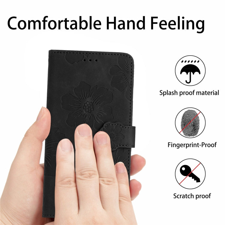 For Xiaomi Redmi 9C Flower Embossing Pattern Leather Phone Case(Black) - Xiaomi Cases by buy2fix | Online Shopping UK | buy2fix