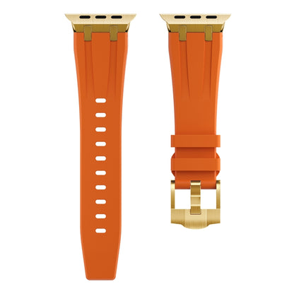 AP Silicone Watch Band For Apple Watch 8 45mm(Gold Orange) - Watch Bands by buy2fix | Online Shopping UK | buy2fix