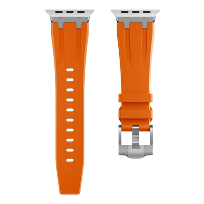 AP Silicone Watch Band For Apple Watch 7 41mm(Silver Orange) - Watch Bands by buy2fix | Online Shopping UK | buy2fix