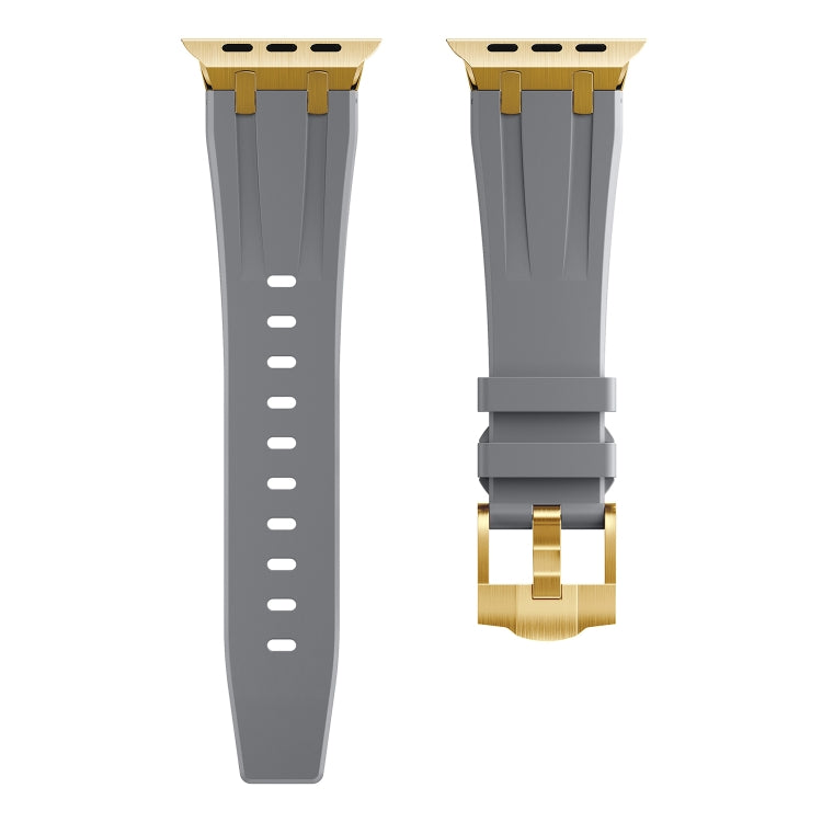 AP Silicone Watch Band For Apple Watch 6 44mm(Gold Grey) - Watch Bands by buy2fix | Online Shopping UK | buy2fix
