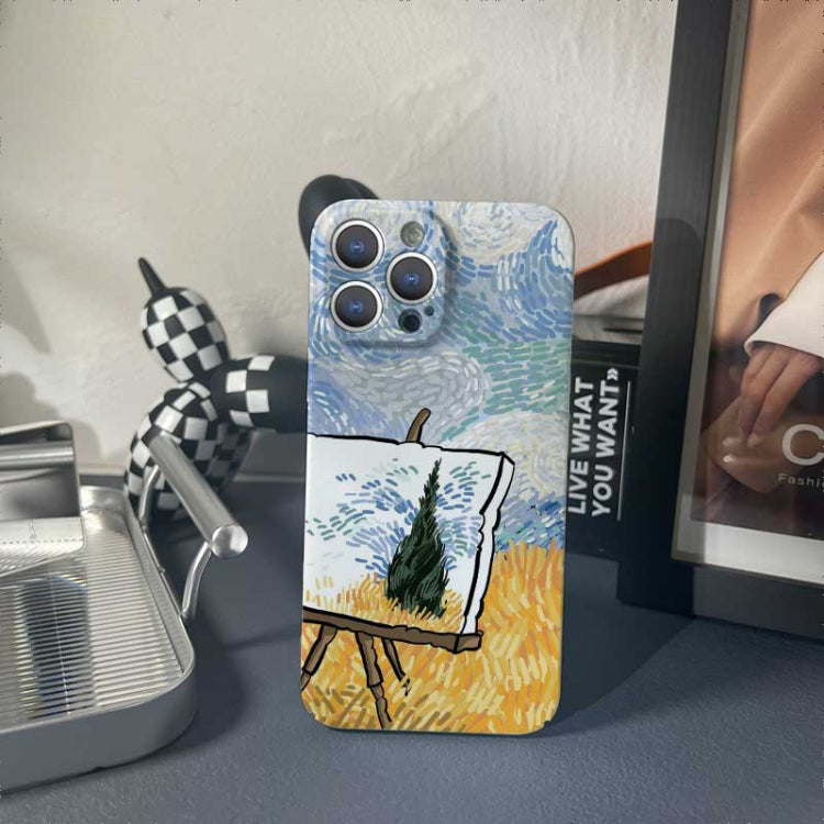 For iPhone 14 Plus Precise Hole Oil Painting Pattern PC Phone Case(Landscape Painting) - iPhone 14 Plus Cases by buy2fix | Online Shopping UK | buy2fix