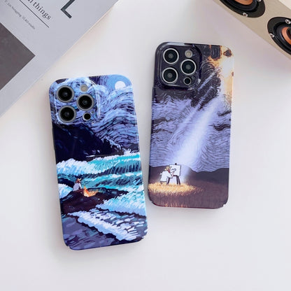 For iPhone 12 Pro Max Precise Hole Oil Painting Pattern PC Phone Case(Thinker) - iPhone 12 Pro Max Cases by buy2fix | Online Shopping UK | buy2fix