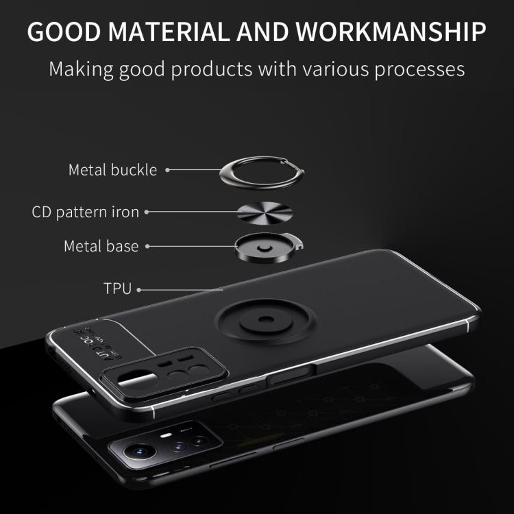 For Xiaomi Redmi Note 12S Metal Ring Holder TPU Phone Case(Black) - Xiaomi Cases by buy2fix | Online Shopping UK | buy2fix