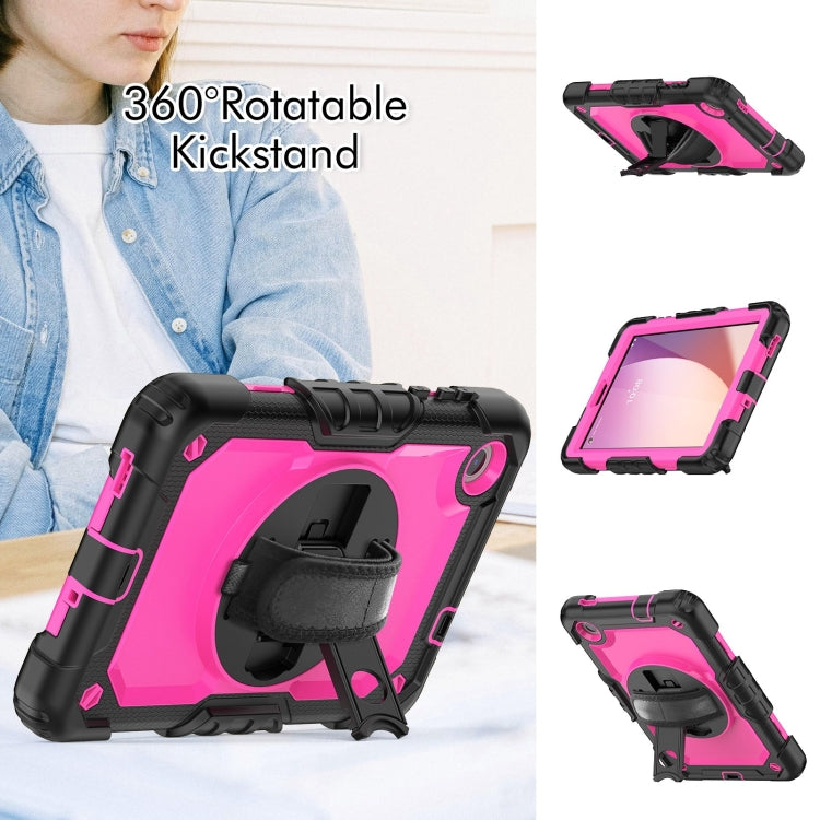 For Lenovo Tab M8 4th Gen Silicone Hybrid PC Tablet Case with Shoulder Strap(Rose Red PC) - For Lenovo by buy2fix | Online Shopping UK | buy2fix