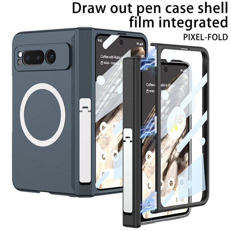 For Google Pixel Fold GKK Integrated Magsafe Fold Hinge Full Coverage Phone Case with Holder(White) - Google Cases by GKK | Online Shopping UK | buy2fix
