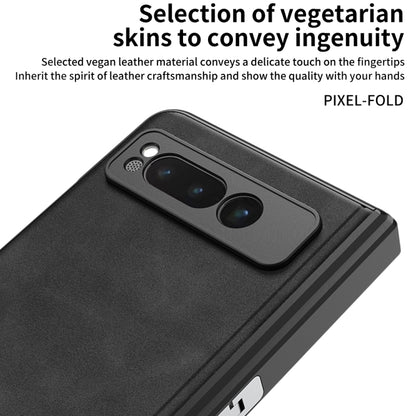 For Google Pixel Fold GKK Integrated Frosted Fold Hinge Leather Phone Case with Holder(Green) - Google Cases by GKK | Online Shopping UK | buy2fix