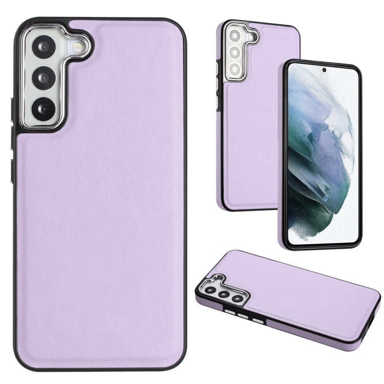 For Samsung Galaxy S22+ 5G Leather Texture Full Coverage Phone Case(Purple) - Galaxy S22+ 5G Cases by buy2fix | Online Shopping UK | buy2fix