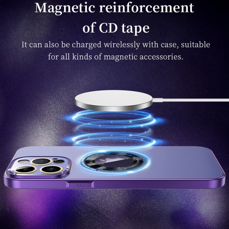 For iPhone 14 CD Texture MagSafe Magnetic Phone Case(Dark Purple) - iPhone 14 Cases by buy2fix | Online Shopping UK | buy2fix