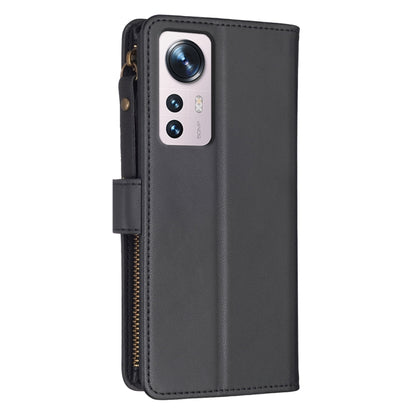 For Xiaomi 12 9 Card Slots Zipper Wallet Leather Flip Phone Case(Black) - 12 Cases by buy2fix | Online Shopping UK | buy2fix