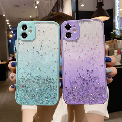 For iPhone 11 Starry Gradient Glitter Powder TPU Phone Case(Yellow) - iPhone 11 Cases by buy2fix | Online Shopping UK | buy2fix