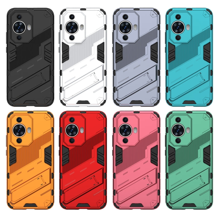 For Huawei nova 11 4G Punk Armor 2 in 1 PC + TPU Phone Case with Holder(Orange) - Huawei Cases by buy2fix | Online Shopping UK | buy2fix