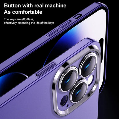 For iPhone 13 Frosted Metal Material Phone Case with Lens Protection(Blue) - iPhone 13 Cases by buy2fix | Online Shopping UK | buy2fix