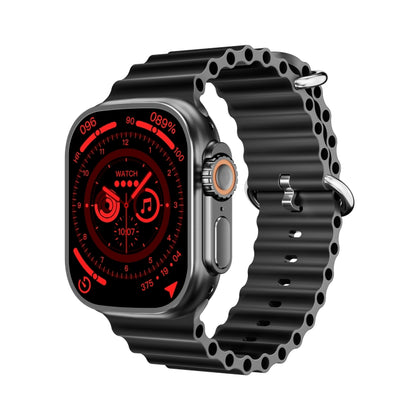 WS-E9 Ultra 2.2 inch IP67 Waterproof Metal Buckle Ocean Silicone Band Smart Watch, Support Heart Rate / NFC(Black) - Smart Watches by buy2fix | Online Shopping UK | buy2fix