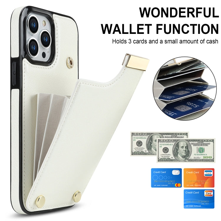 For iPhone 11 Pro Metal Buckle Card Slots Phone Case(White) - iPhone 11 Pro Cases by buy2fix | Online Shopping UK | buy2fix