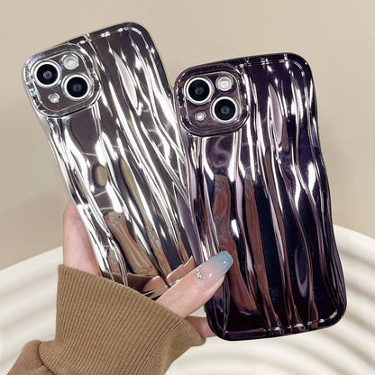For iPhone 14 Electroplating Water Ripple TPU Phone Case(Purple) - iPhone 14 Cases by buy2fix | Online Shopping UK | buy2fix