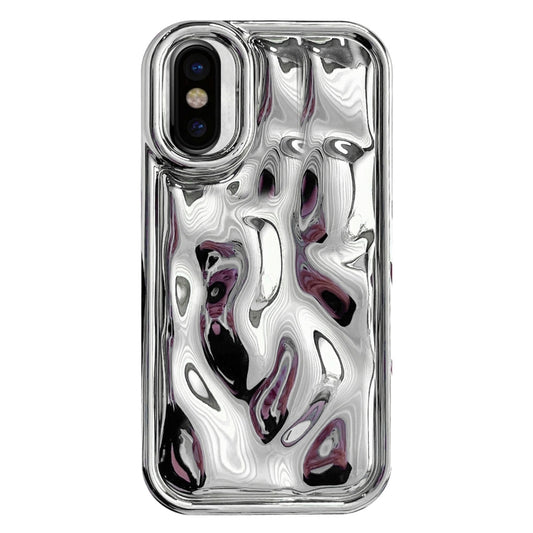 For iPhone X / XS Electroplating Meteorite Texture TPU Phone Case(Silver) - More iPhone Cases by buy2fix | Online Shopping UK | buy2fix