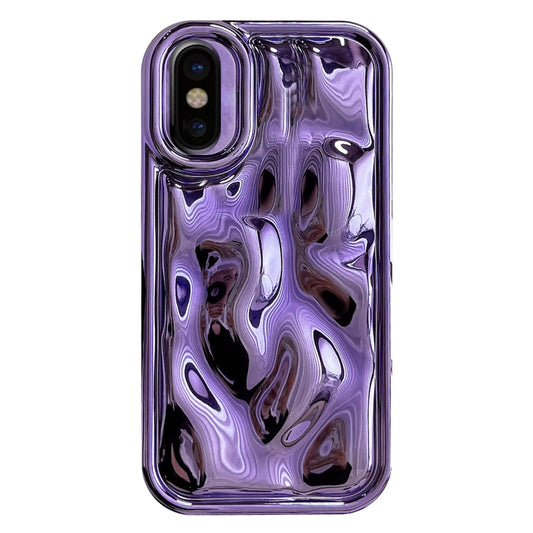 For iPhone XS Max Electroplating Meteorite Texture TPU Phone Case(Purple) - More iPhone Cases by buy2fix | Online Shopping UK | buy2fix