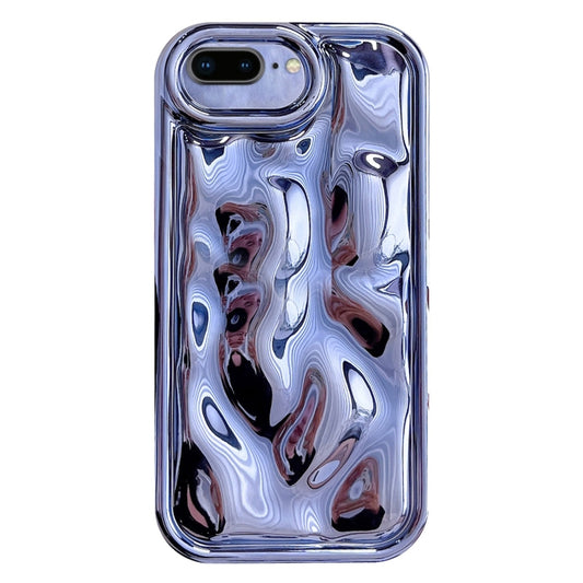 For iPhone 8 Plus / 7 Plus Electroplating Meteorite Texture TPU Phone Case(Blue) - More iPhone Cases by buy2fix | Online Shopping UK | buy2fix