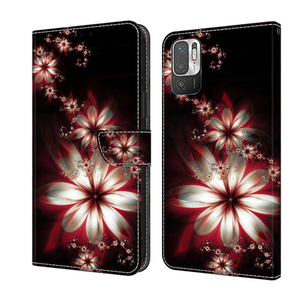 For Xiaomi Redmi Note 10 5G Crystal 3D Shockproof Protective Leather Phone Case(Fantastic Flower) - Xiaomi Cases by buy2fix | Online Shopping UK | buy2fix