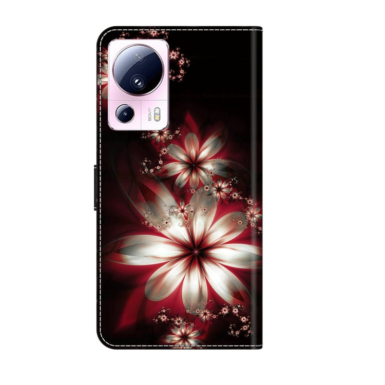 For Xiaomi 13 Lite Crystal 3D Shockproof Protective Leather Phone Case(Fantastic Flower) - 13 Lite Cases by buy2fix | Online Shopping UK | buy2fix