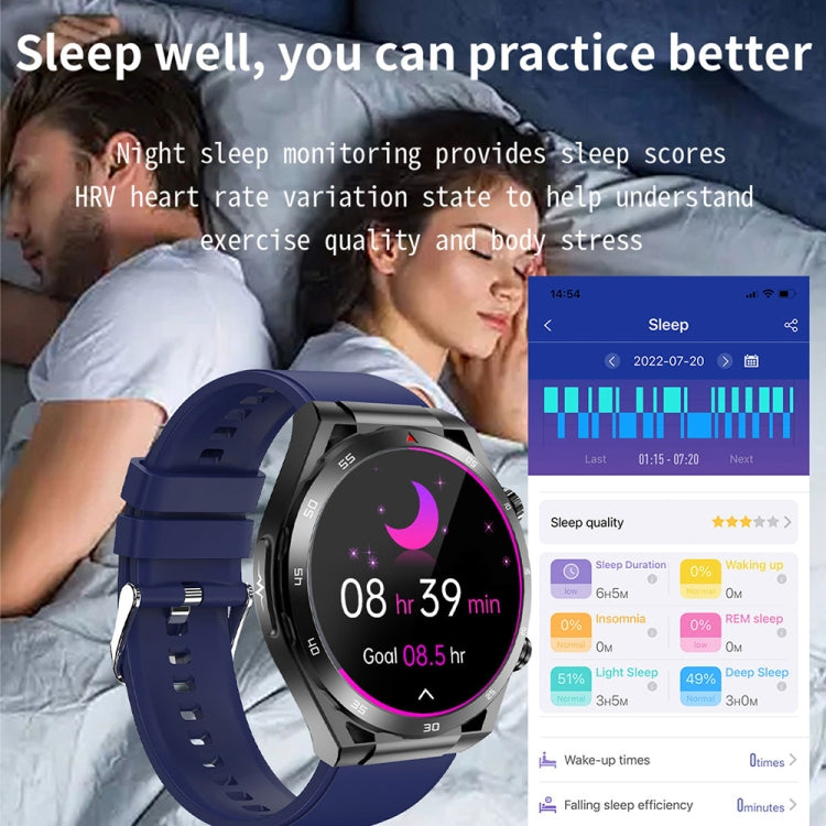 ET450 1.39 inch IP67 Waterproof Silicone Band Smart Watch, Support ECG / Non-invasive Blood Glucose Measurement(Blue) - Smart Watches by buy2fix | Online Shopping UK | buy2fix